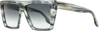 Victoria Beckham Womens Oversized Square Sunglasses VB686S 035 Grey Horn 56mm