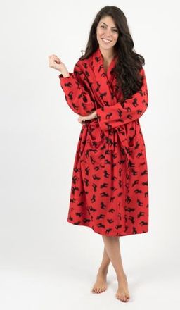 Leveret Womens Micro Fleece Robe in Moose Red at Nordstrom, Size Small