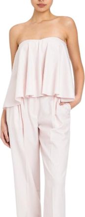Twinset Wool Blend Bustier Top - Dames - Tops zonder mouwen - Roze - S - Wol - Tops