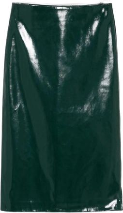 Frankie Shop Samantha Crackled Faux Leather Zip Rok - Dames - Rokken - Groen - Maat: M Leer