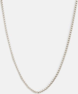 AllSaints Sterling Silver Lyan Sterling Silver Box Necklace, Size: One Size