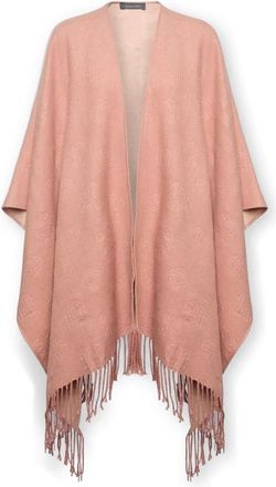 Elena Miro Poncho met reli&euml;flogos - Dames - Ponchos - Roze - S/M - Polyester - Jassen