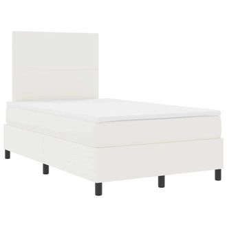 vidaXL Cama Box Spring Led Crema Y 120 X 200 Cm Tela De Pana Vidaxl