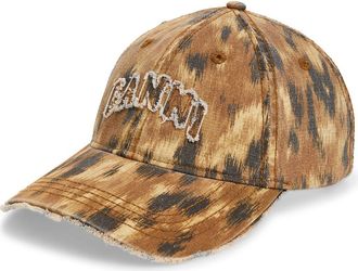 Ganni Washed Organic Cotton Canvas Baseball Cap in Argan Oil at Nordstrom