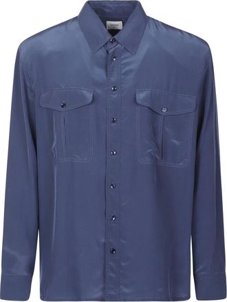 Saint Laurent Casual Shirts - Heren - Casual Overhemden - Blauw - L - Overhemden
