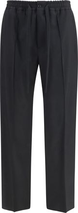 Valentino Mens Cotton Gabardine Vlogo Pants Black Trousers