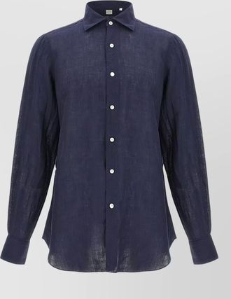 Finamore linen long-sleeve shirt