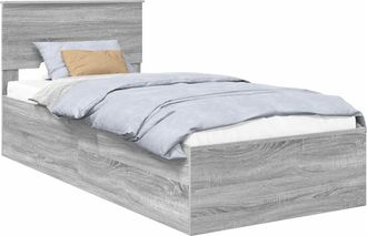 vidaXL Estructura De Cama Gris Sonoma 75 X 190 Cm Madera De Ingenier&iacute;a Vidaxl