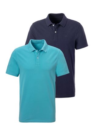John Devin Poloshirt JOHN DEVIN, Herren, Gr. XXL (60/62), blau (t&uuml;rkis, navy), Piqu&eacute;, Obermaterial: 100% Baumwolle, unifarben, Basic, Basic normal, Rundhals, abg