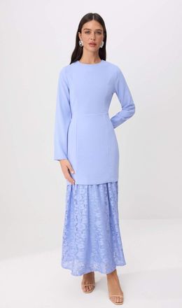 Trendyol Modest Dames Blauw Effen Maxi Lang Recht Modest Jurken
