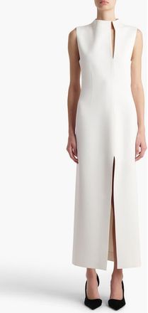 Khaite Lowen Crepe Midi Dress in Chalk at Nordstrom, Size 12