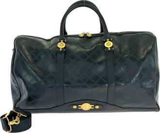 Versace Leather Sunburst Boston Bag