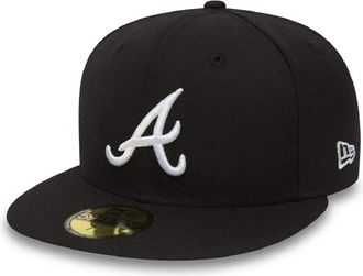 New Era Atlanta Braves Cap 59Fifty Basecap Baseball Fitted Kappe MLB Schwarz - 7 5/8-61cm (XL)