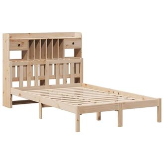 Berkfield Home Decorative Bookcase Bed without Mattress 135x190 cm Double Solid in Light Brown