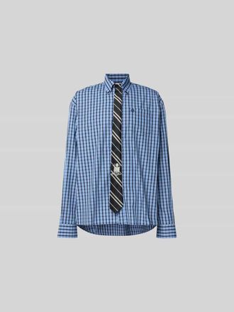 VETEMENTS Relaxed Fit Freizeithemd aus Baumwolle in Marine, Gr&ouml;&szlig;e XL