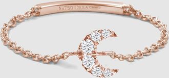 Djula Bague Chaîne Magic Touch Lune Diamants Or Rose