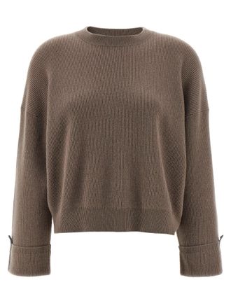 Brunello Cucinelli Cashmere Sweater Maglioni Beige-Donna