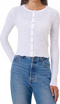 Goldie London Love Story Jacquard Cardigan In White
