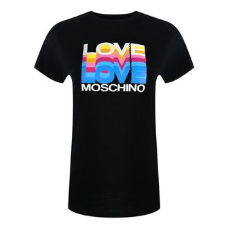 Love Moschino Dames/Dames Love Layered Logo Casual T-shirt van katoen (Zwart)