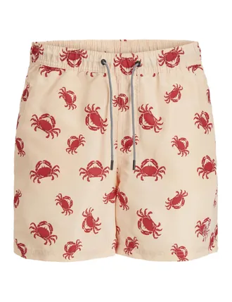 Jack & Jones Plus Size Mens Jpstfiji Jjswim AOP Ss24 Ly Pls Swimming Shorts, Apricot Ice, 48