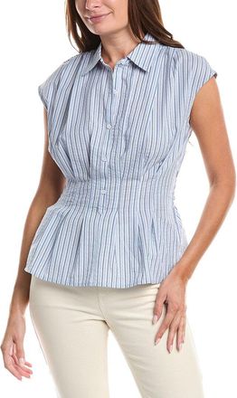 Max Studio Cap Sleeve Collared Shirt