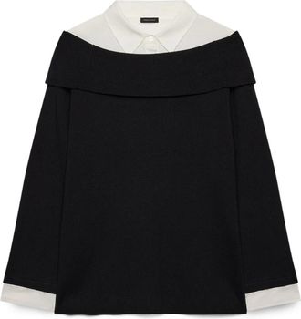 Fiorella Rubino Maglione con inserto effetto camicia - - Knitwear - Donna - Nero - S
