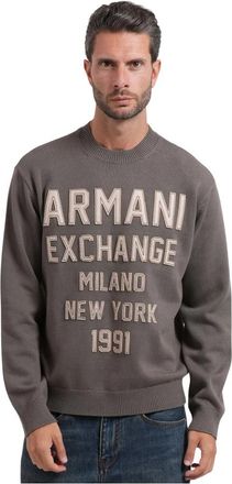 A|X Armani Exchange Trui met ronde hals - Heren - Ronde hals truien - Grijs - M - Truien & Vesten
