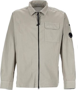 C.P. Company Grey Solid Shirt Collar Jacket