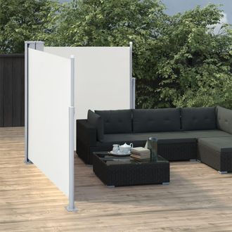 Berkfield Home Retractable Side Awning Cream 100x600 cm in Beige