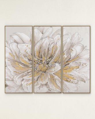 John-Richard Pristine Petals Framed Giclees by Thomas Hazlehurst, Set of 3