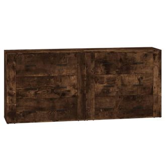 Berkfield Home Sideboards 2 pcs Smoked Oak Engineered Wood in Brown