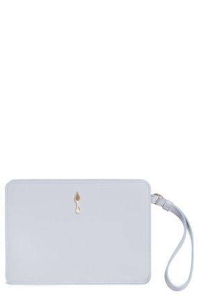 Christian Louboutin Small Bettina Leather Wristlet in L496 Jumbo Grey/gold at Nordstrom