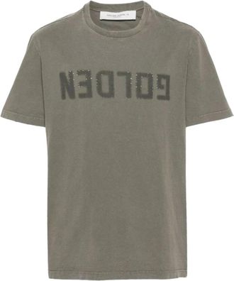 Golden Goose Casual Katoenen T-shirt - Heren - T-shirts - Groen - L - Katoen - Tops