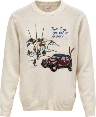 Bob Trui met ronde hals - Heren - Ronde hals truien - Wit - L - Wol - Truien & Vesten