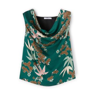 Motivi Tops, Dames, Groen, S, Satijn, Decò patroon satijnen top