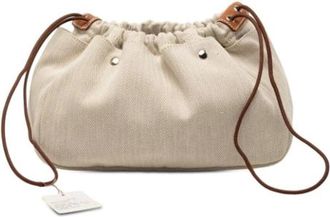 Herm&egrave;s Pre-owned Bucket Bags, female, Beige, Size: ONE SIZE Pre-owned Vintage Canvas Pouch