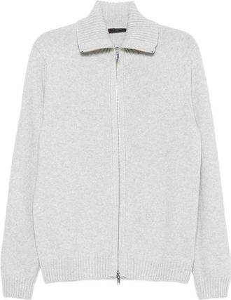 Zanone Zip-up Ribbed-collar Cardigan