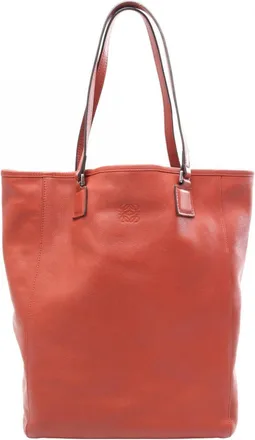 Loewe Bordeaux Leather Handbag Tote Bag (Pre-Owned)