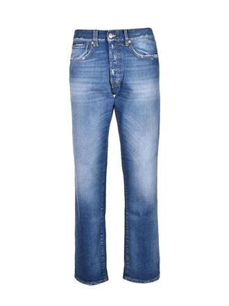Cycle Brown White Standard Regular Straight Cotton Elastane Jeans