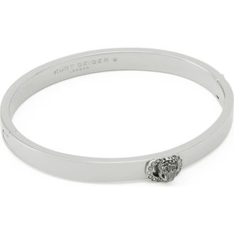 Kurt Geiger Chelsea Eagle Head Hinge Bangle in Rhodium at Nordstrom