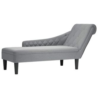 vidaXL Vidaxl - Tumbona Con Almohada Y Reposabrazo Derecho Tela Gris Claro