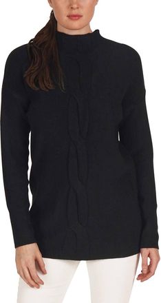 Love Token Long Sleeve Mock-Neck Sweater In Black