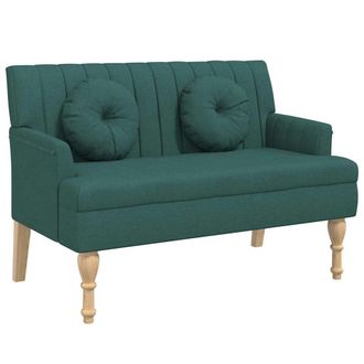 vidaXL Vidaxl - Banco Con Cojines Tela Verde Oscuro 113x64,5x75,5 Cm