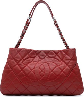 Chanel Pre-owned Womens Quilted Leather Tote Bag Classic Chain Strap - Brown - One Size