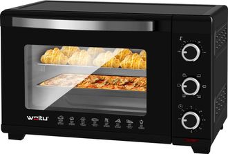 Woltu Woltu Horno El&eacute;ctrico 32l 1600w Temporizador De 60 Temperatura Regulable Max 230&deg; Horno Sobremesa Para Pizza Pescado Pastel 5 Modos De Cocci&oacute;n Negro