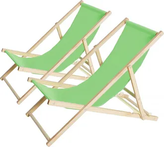 Habitat et Jardin Juego De 2 Tumbonas De Madera chilienne - Verde