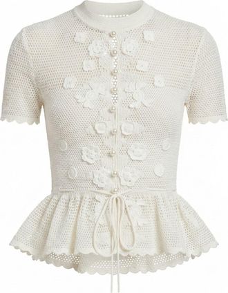 Self Portrait Floral Crochet Top