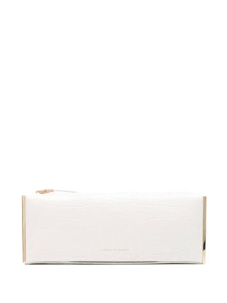 Elisabetta Franchi zip clutch bag - White