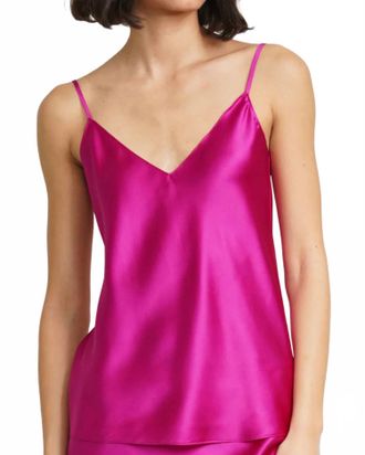 Sablyn Gloria V-Neck Silk Camisole In Magenta