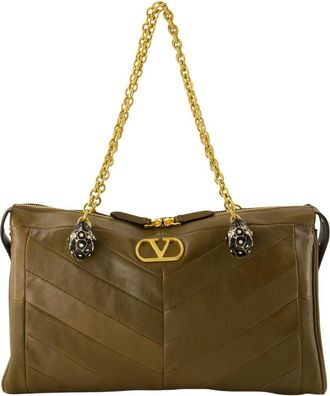 Valentino Garavani Panthea Bag - Dames - Schoudertassen - Bruin - ONE Size - Leer - Tassen